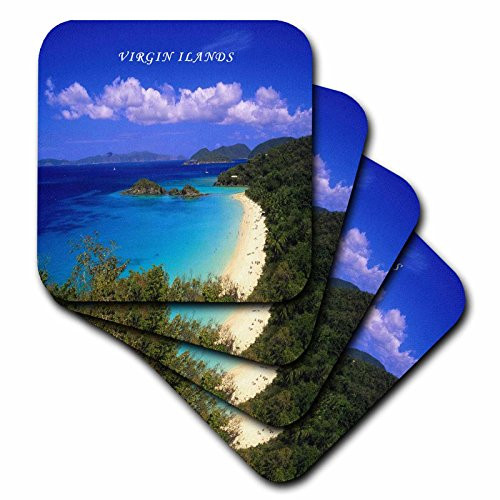 3dRose CST_80547_3 Trunk Bay Virgin Islands-Ceramic Tile Coasters, Set of 4