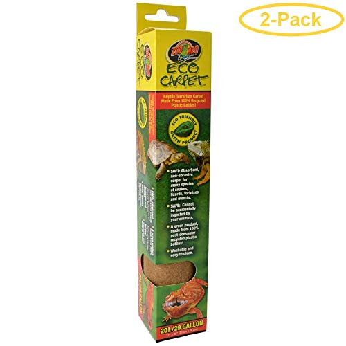 Zoo Med Eco Carpet Reptile Carpet - Tan 29 Gallon -12 inch x 30 inch- - Pack of 2