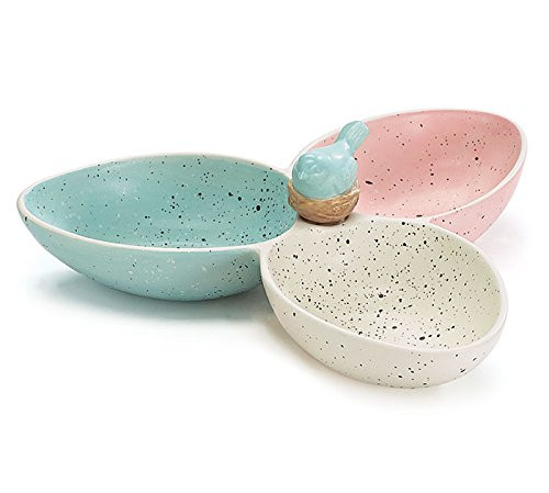 Burton  and  Burton 1822120 Spring Ceramic Relish Tray Childrens Party Decorations