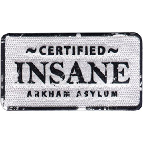 Licensed DC Comics Originals Joker Insane -Certified Insane Arkham Asylum- Embroidered Iron On or Sew On Patch  -Batman-