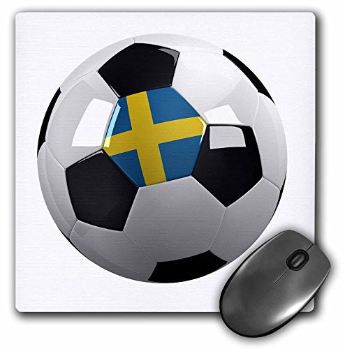 Soccer ball with the national flag of Sweden on it Swedish - Mouse Pad  8 by 8 inches -mp_157020_1-