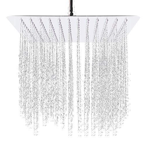 Conhee High Pressure Shower Head  8 Inches Square Rain Showerhead  Large Fixed Showerhead Made of 304 Stainless Steel  High Flow Rainfall Ultra-Thin Design  Luxury Shower Experience  Chrome