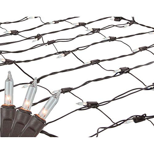 Sienna 2  x 8  Clear Mini Christmas Net Style Tree Trunk Wrap Lights - Brown Wire