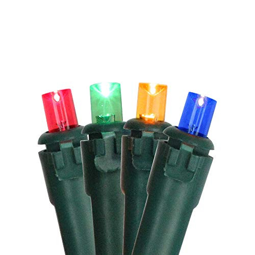 Northlight 100 Multi-Color LED Wide Angle Christmas Lights - 33 ft Green Wire