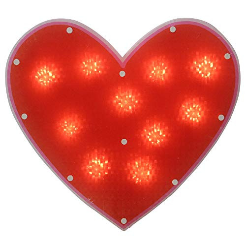 Northlight 13 inch Lighted Shimmering Red Heart Valentine s Day Window Silhouette Decoration