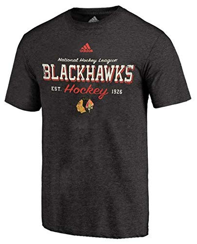 adidas Men s Chicago Blackhawks Hockey Fan Tee Shirt NHL Sender T-Shirt IL -S- Gray