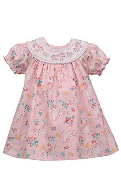 Bonnie Jean Easter Dress - Smocked Spring Summer Dress for Baby Toddler and Little Girls -24 Months  Pink Unicorn-