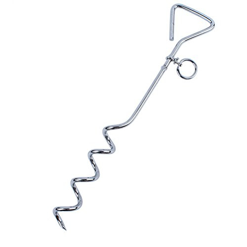 UEETEK Stake-Out Spike Pet Puppy Dog Strong Steel Tie Out Spiral Anchor Stake for Outdoor Yard Camping