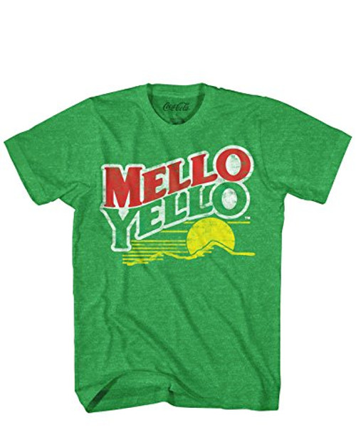 Mello Yello Soda Pop Drink Funny Classic Vintage Mellow Yellow Apparel Logo Men s Adult Graphic Tee T-Shirt -Medium-