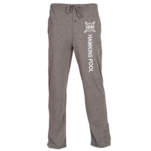 Mad Engine Stranger Things Hawkins Pool Adult Lounge Pants - Heather Charcoal -X-Large-