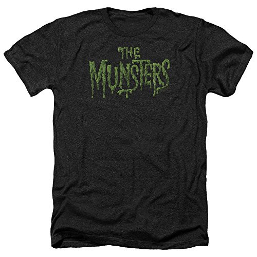 Trevco Men s Munsters Short Sleeve T-Shirt  Distress Heather Black  Large