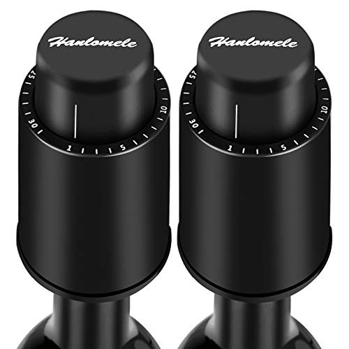 -2 PACK-Wine Bottle Stoppers Reusable Wine Stoppers Vacuum Wine Preserver with Time Scale Record Wine Savers Vacuum Pump Corks Keep Wine Really Fresh Black Hanlomele -2 PACK-Wine Bottle Stoppers Reusable Wine Stoppers Vacuum Wine Preserver with Time Scale Record Wine Savers Vacuum Pump Corks Keep Wine Really Fresh Black Hanlomele