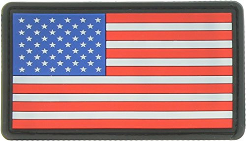 Military Uniform USA American Flag Patch Military Hook  and  Loop Flag Patch -Red White Blue PVC - Black Border-