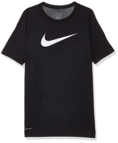 Nike Boy s Dri Fit Swoosh T Shirt Black White Size Medium