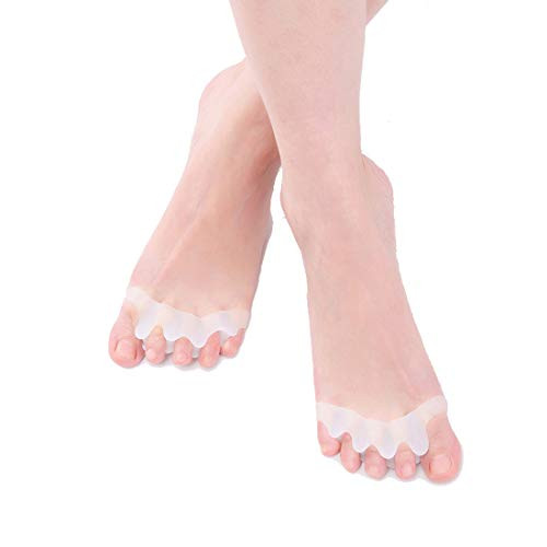 Yoga Gel Toe Separators  Toe Stretcher  Toe Straightener Spreader  Silicone Toe Spacers Foot Pain Relief  Gel Bunions Corrector  Toe Separators for Hammer Toe  Overlapping Toes  Hallux Valgus  2 Pairs