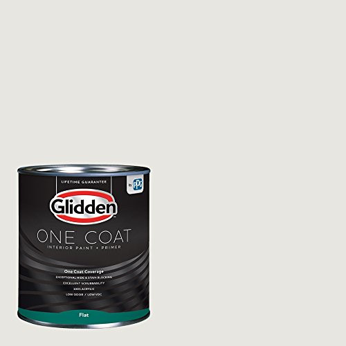 Glidden Interior Paint  Plus  Primer  White Willow Springs  One Coat  Flat  1 Quart