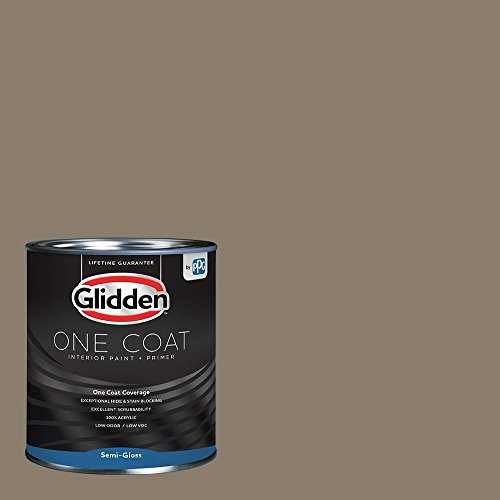 Glidden Interior Paint  Plus  Primer  Greige Patches  One Coat  Semi-Gloss  1-Quart