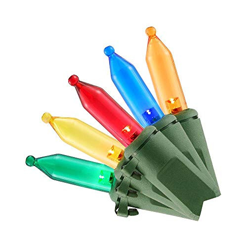 Home Accents Holiday 29.5 ft. 100-Light LED Mini Multi-Color String Light with Green Wire