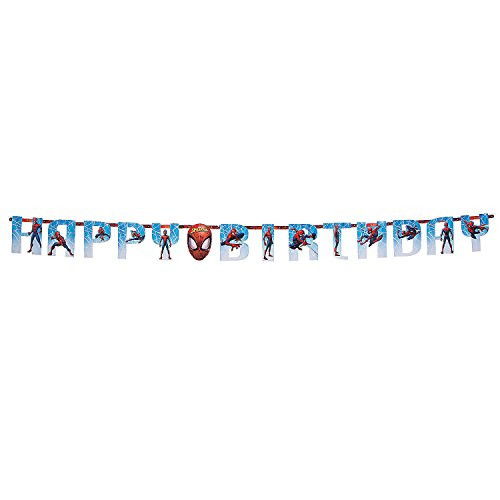 Fun Express - Ultimate SpideR-Man Add An Age Banner for Birthday - Party Supplies - Licensed Tableware - Misc Licensed Tableware - Birthday - 1 Piece