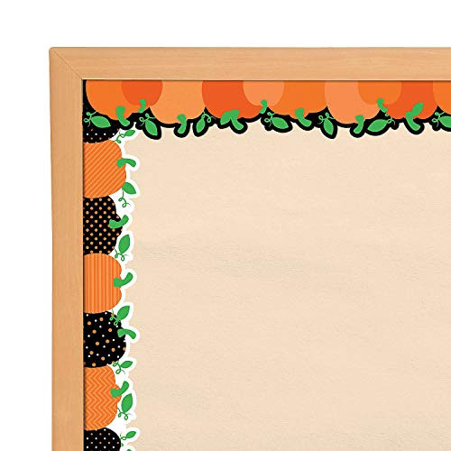 Fun Express Pumpkin Bulletin Board Border - 12 Pieces - Educational and Learning Activities for Kids