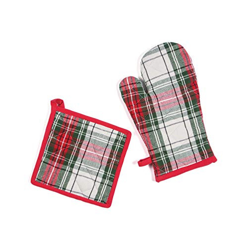 Fun Express Buffalo Plaid Oven Mitt  and  Potholder Set