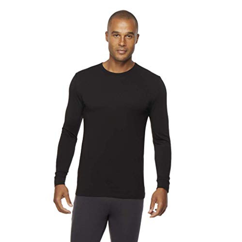 Mens Heat Plus Crew Neck Baselayer Top  Black  Large