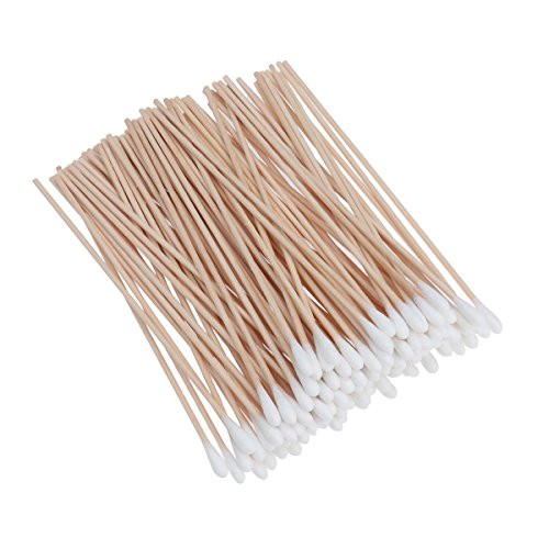 ROSENICE 100 Pcs Cotton Swabs with Long Wooden Handles Cotton Tipped Applicator