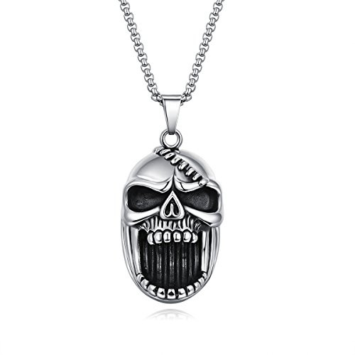 Men s Gothic Skull Pendant Necklace  Beer Bottle Opener Pendant for Men Stainless Steel Biker Punk Rock Hip Hop Jewelry  Solid Heavy large Steel Color Halloween Men s Gothic Skull Pendant Necklace  Beer Bottle Opener Pendant for Men Stainless Steel Biker Punk Rock Hip Hop Jewelry  Solid Heavy large Steel Color Halloween
