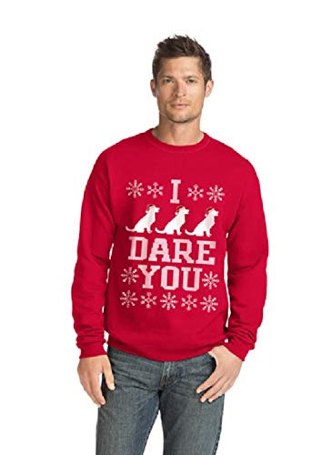 Hanes Men s Ugly Christmas Sweatshirt  Best Red  Small