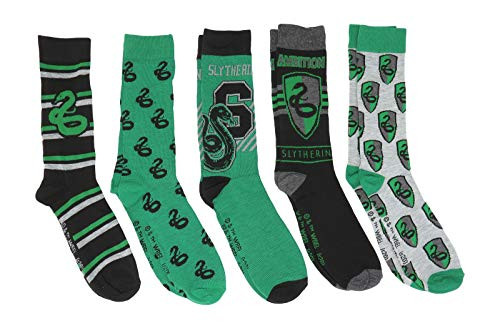Hyp Harry Potter Hogwarts Slytherin House Crew Socks 5 Pair Pack