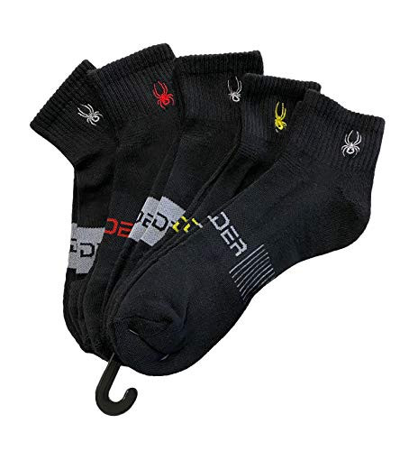 Spyder - 5-pair Quarter Socks - Black with Stitched Logo