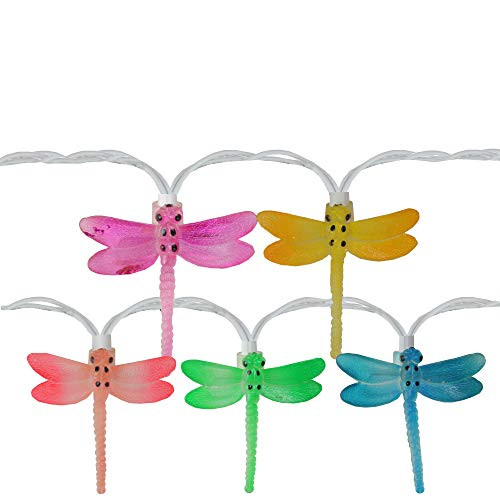 Northlight 10-Count Dragonfly Summer Garden Outdoor Patio Lights  7.25ft White Wire