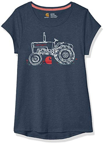 Carhartt Girls  Short Sleeve Graphic Tee  Tractor -Dark Denim Heather-  6