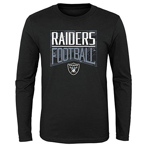 NFL Youth Boys -6-20- Energy Long Sleeve Tee Oakland Raiders Medium -10-12- NFL Youth Boys -6-20- Energy Long Sleeve Tee Oakland Raiders Medium -10-12-