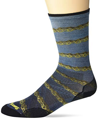 Smartwool PhD Cycle Ultra Light Chains Print Crew Black LG -Men s Shoe 9-11.5-