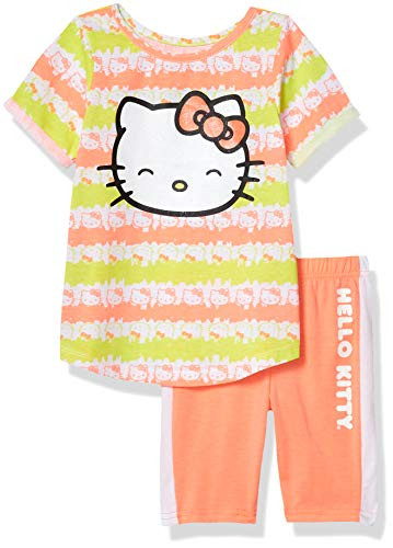 Hello Kitty Girls  Bike Short Set  NEON Coral  6X