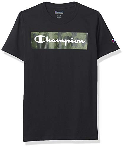 Champion Men s Classic Graphic Tee  Black - Camo Box Script  X Large