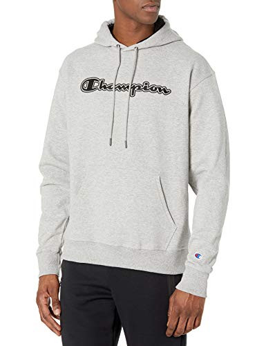 Champion Men s Powerblend Graphic Crew  Oxford Gray - Outer Line Script  X Large