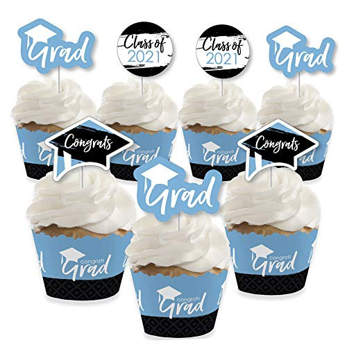 Big Dot of Happiness Light Blue Grad - Best is Yet to Come - Cupcake Decoration - 2021 Light Blue Graduation Party Cupcake Wrappers and Treat Picks Kit - Set of 24 Big Dot of Happiness Light Blue Grad - Best is Yet to Come - Cupcake Decoration - 2021 Light Blue Graduation Party Cupcake Wrappers and Treat Picks Kit - Set of 24
