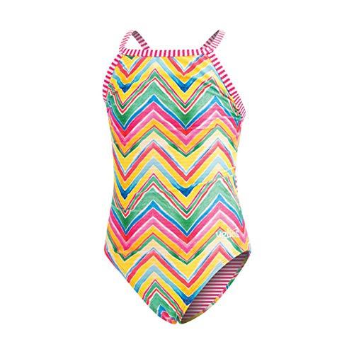 Dolfin Uglies Girls Print Keyhole Back 1-Piece Swim Suit Size  12 Rainbow Delite