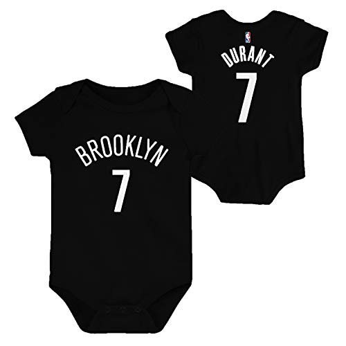 Outerstuff NBA Newborn Infants Team Color Name and Number Player Bodysuit Creeper -12 Months  Kevin Durant Brooklyn Nets Black-