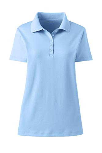 Lands  End Womens Short Sleeve Supima Polo Soft Lake Blue Plus 1x