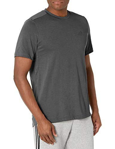 adidas mens FR Tee Dark Grey Heather Black Medium