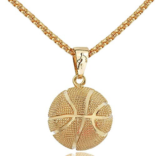 la luen Men Basketball Necklace Basketball Pendant Necklace Stainless Steel Necklace Sports Necklace -style1golden- la luen Men Basketball Necklace Basketball Pendant Necklace Stainless Steel Necklace Sports Necklace -style1golden-