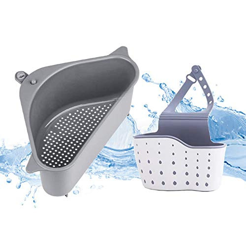 Sink Strainers Basket for Kitchen Bathroom AUHOKY Multifunctional Triangular Drain Shelf Storage Holder with Suction Cup Hanging Shelf Soap Box Organizer for Support Corner Rack -Gray- Sink Strainers Basket for Kitchen Bathroom AUHOKY Multifunctional Triangular Drain Shelf Storage Holder with Suction Cup Hanging Shelf Soap Box Organizer for Support Corner Rack -Gray-