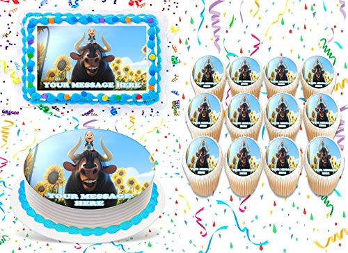 Ferdinand Cake Topper Edible Image Personalized Cupcakes Frosting Sugar Sheet -2 inch Cupcakes -12--