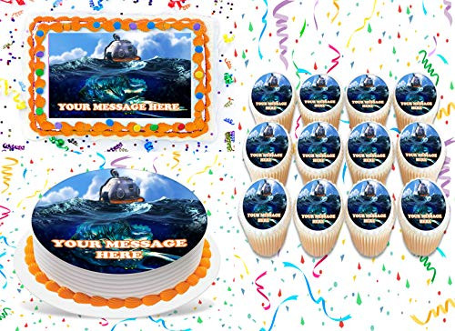 Subnautica Cake Topper Edible Image Personalized Cupcakes Frosting Sugar Sheet -2 inch Cupcakes -12--