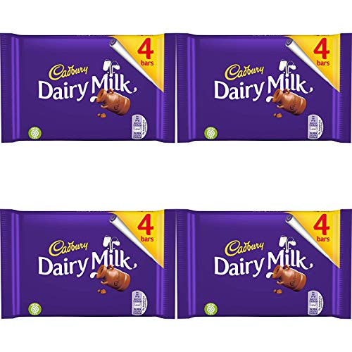 Original Cadbury Dairy Milk Chocolate Bar Pack Dairy Milk Chocolate Bars Imported From The UK England Pack of 4 Original Cadbury Dairy Milk Chocolate Bar Pack Dairy Milk Chocolate Bars Imported From The UK England Pack of 4