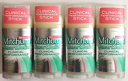 Mitchum For Women Smart Solid Anti-Perspirant Deodorant Powder 2.50 oz -Pack of 4-