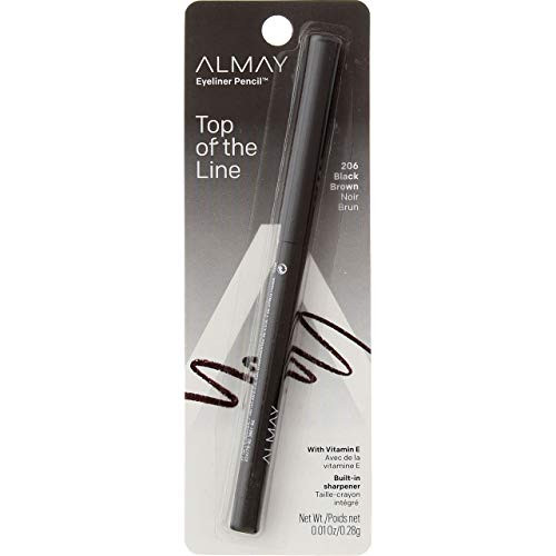 Almay Eyeliner Pencil  Black Brown -206-  0.01 oz -Pack of 4-
